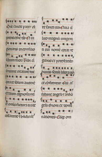 Missale: Fol. 112: contains some music as part of Palm Sunday liturgy