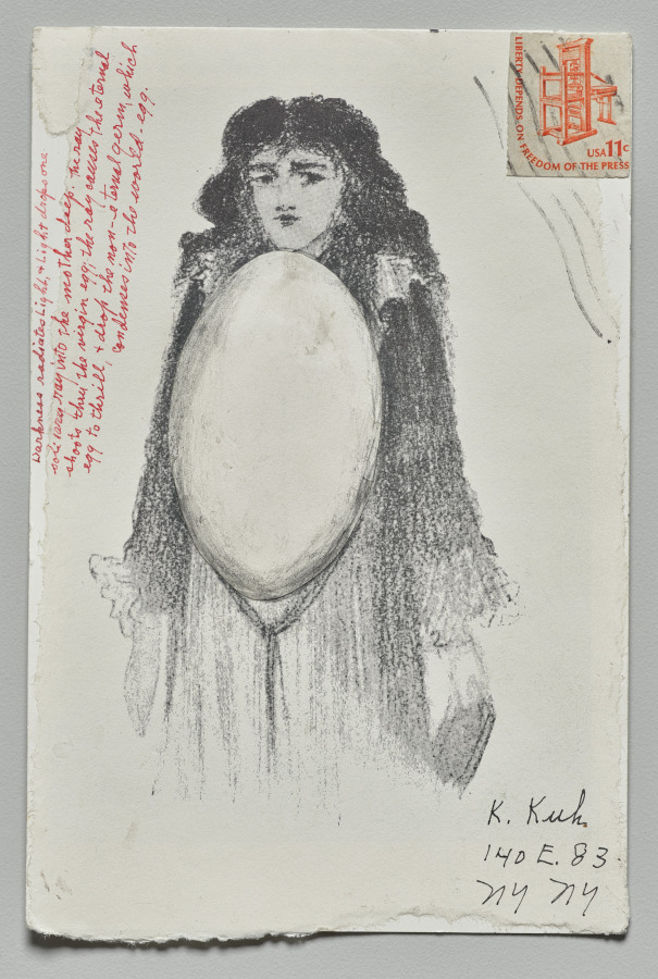 Egg and Brancusi (recto), Lenore Tawney, late 1970s