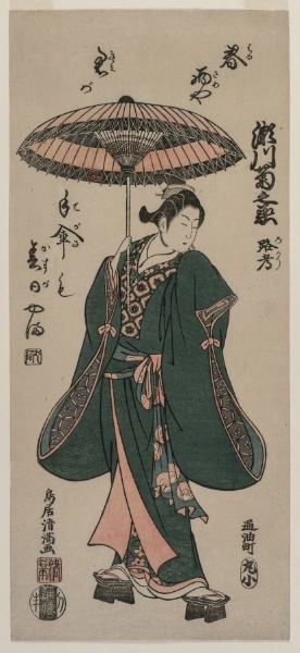 Segawa Kikunojo (Roko) Holding an Umbrella