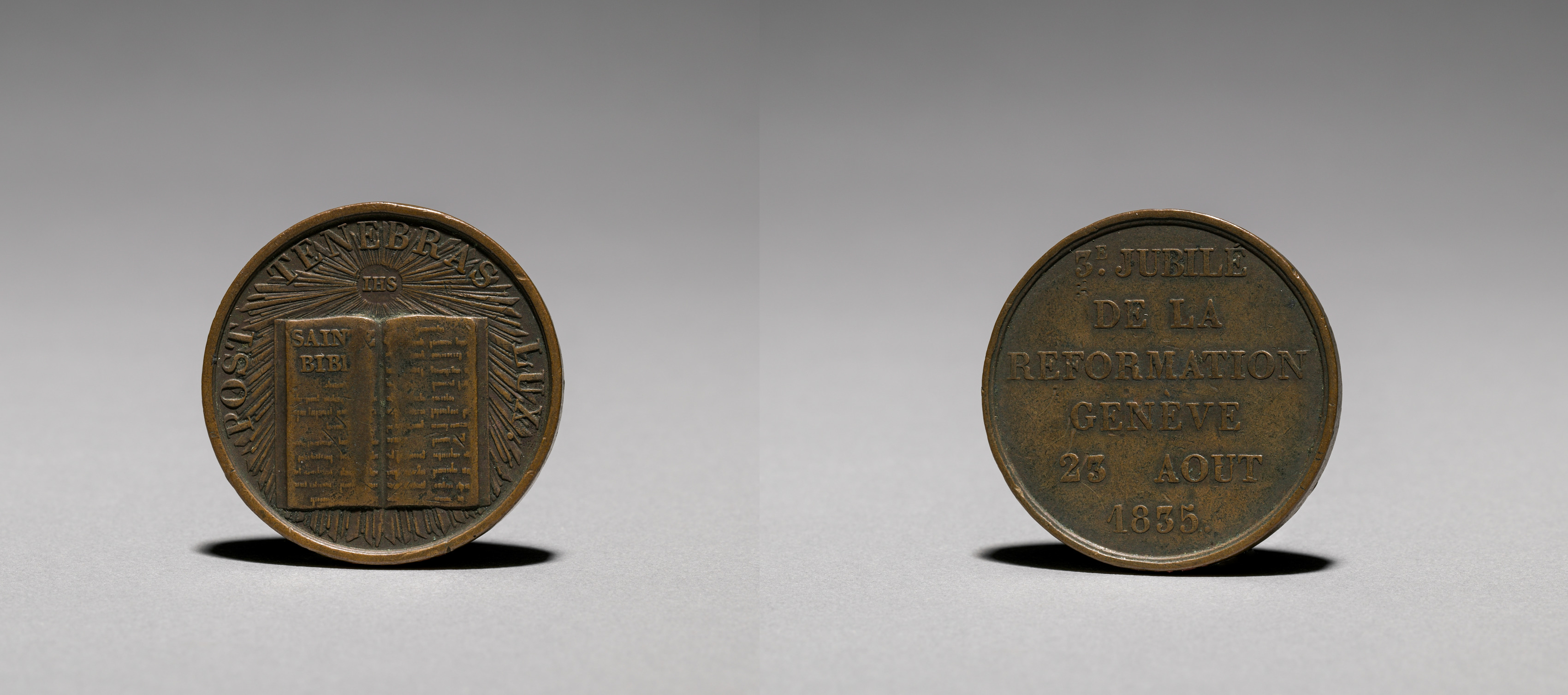 Medal: Commemorating 3c Jubilé de la Reformation Genève 23 Aôut 1835