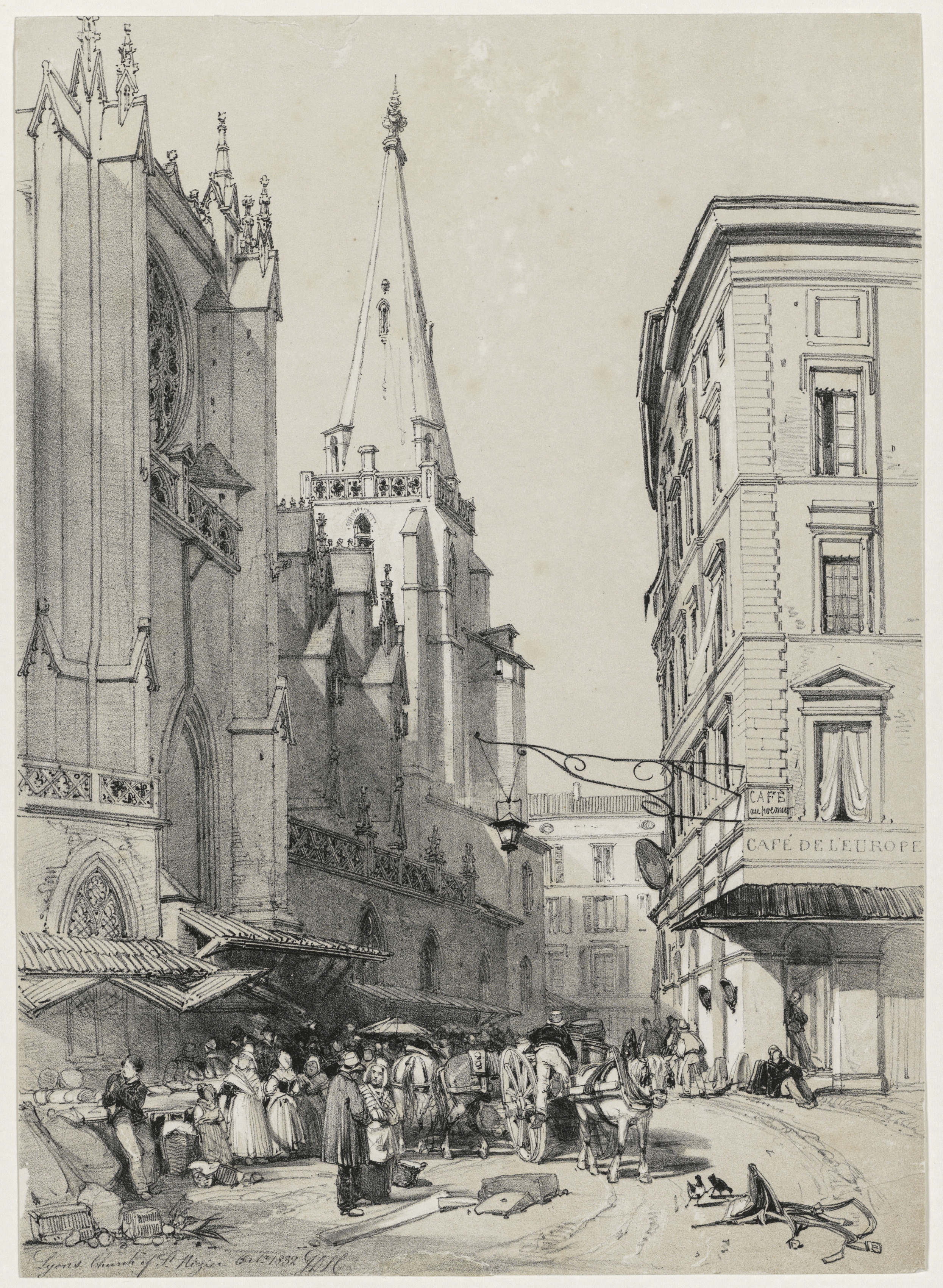 Sketches at Home and Abroad: Lyons Church of St. Hezier, October 1832