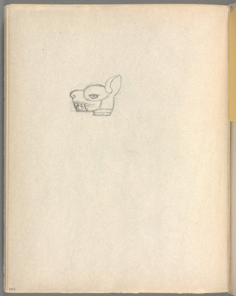 Sketchbook No. 6, page 174: Pencil head of animal