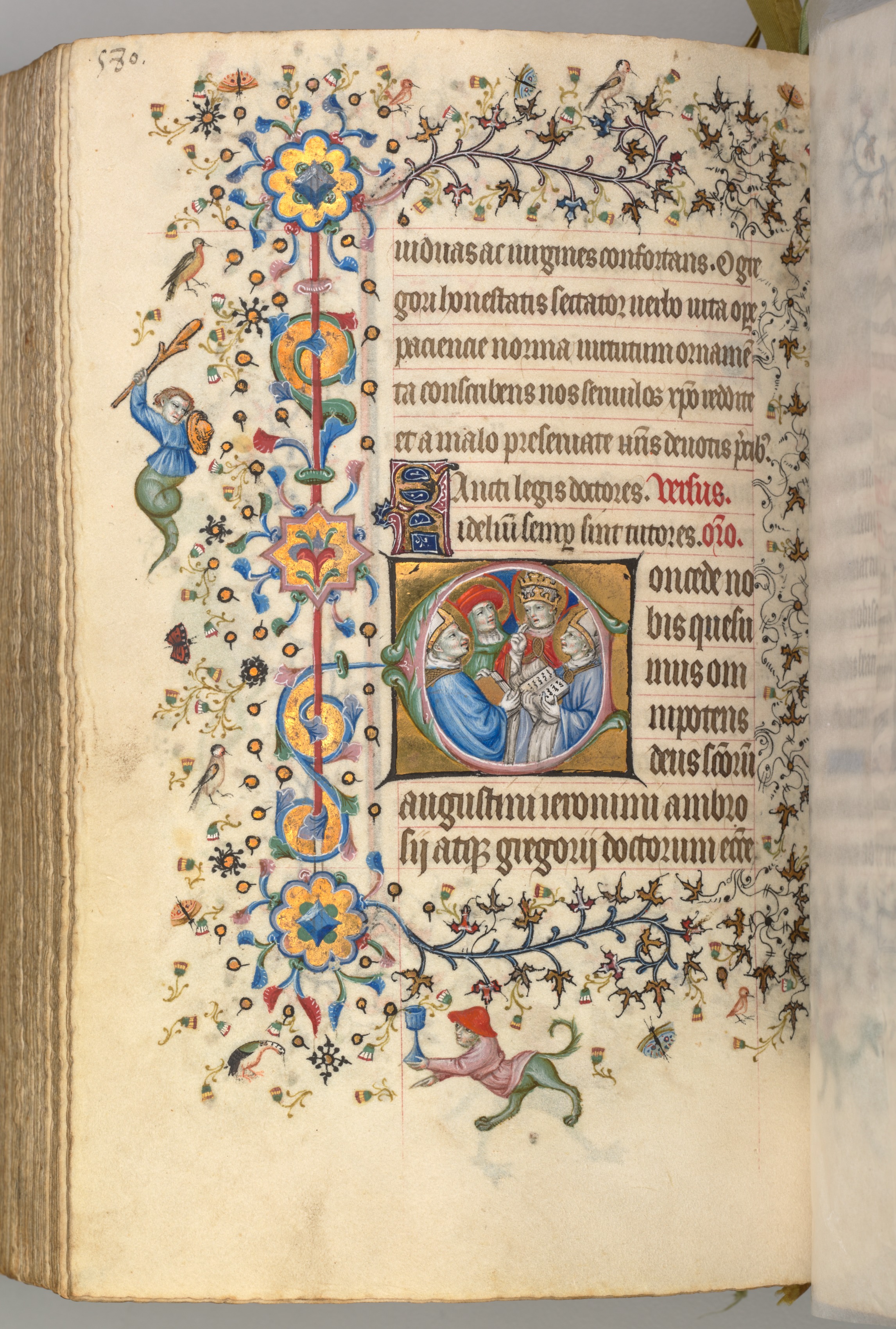 Hours of Charles the Noble, King of Navarre (1361-1425): fol. 284v, Four Doctors of the Church