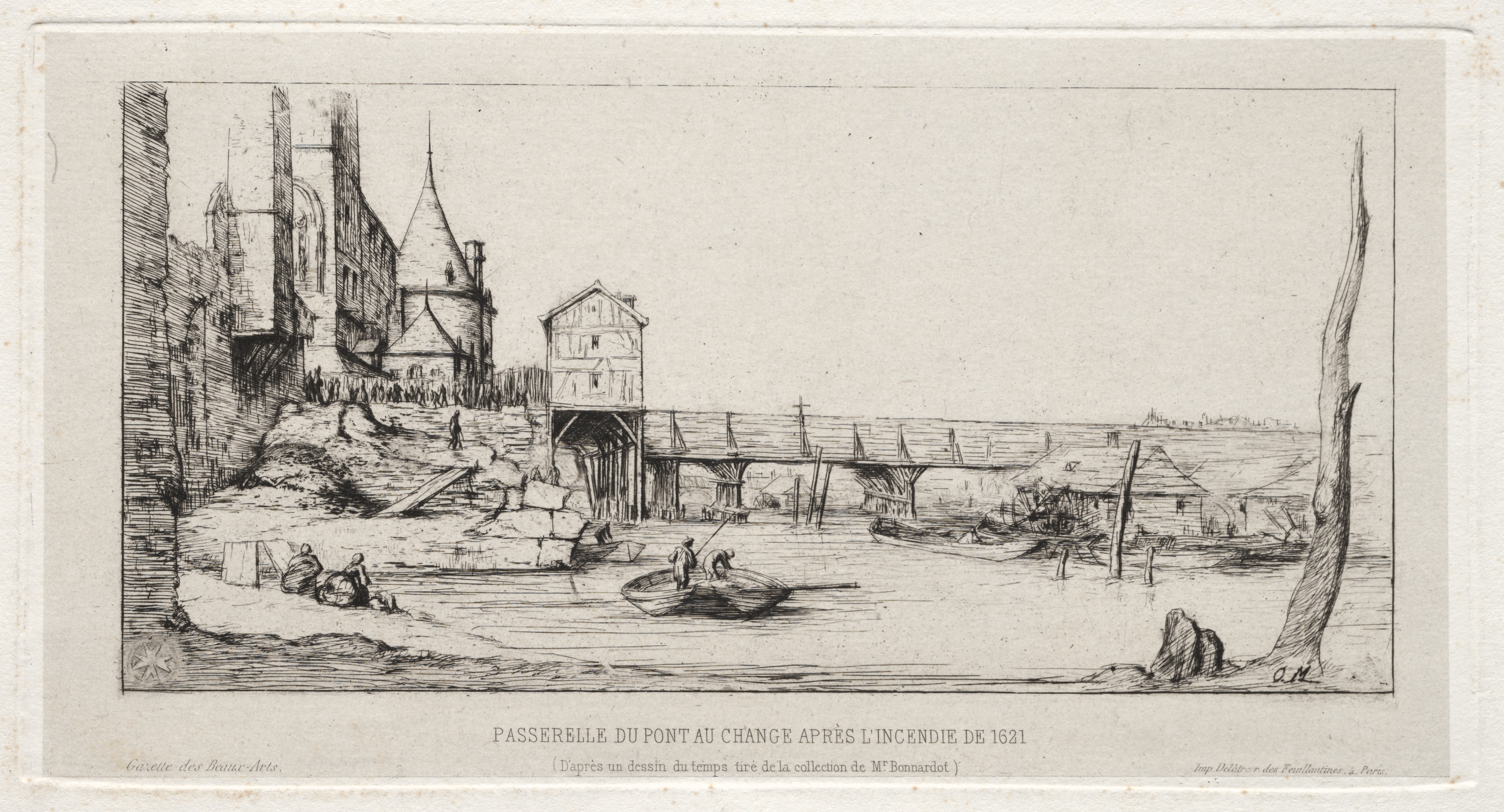 Footbridge Temporarily Replacing the Exchange Bridge,Paris, after the fire of 1621