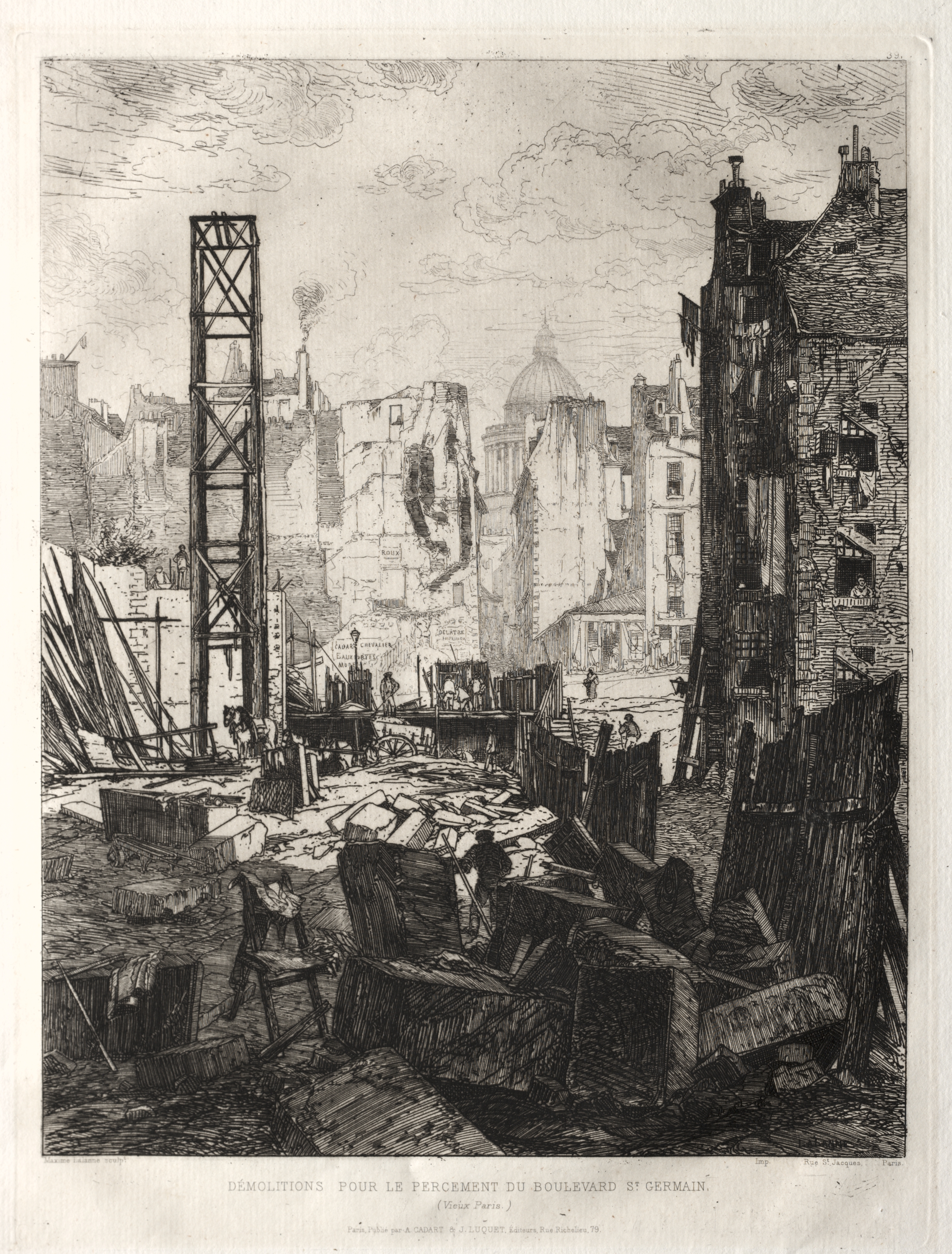 Demolitions pour la Perement du Boulevard St. Germain