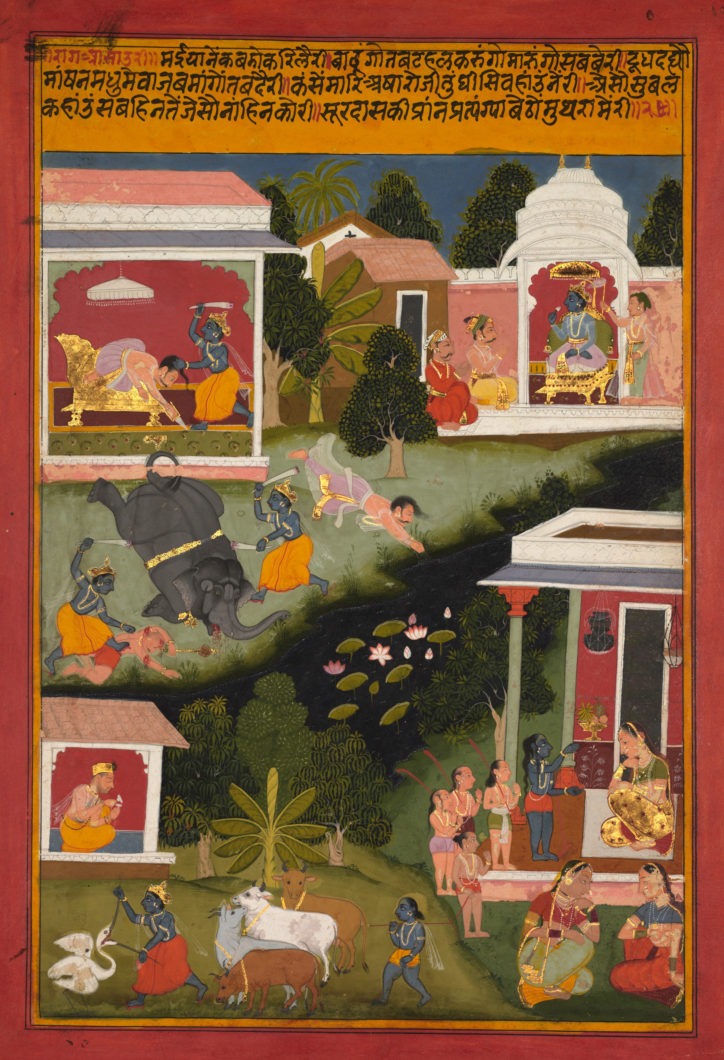 Krishna asks for sweets, from a Sursagar of Surdas (Indian, c. 1480–1580)