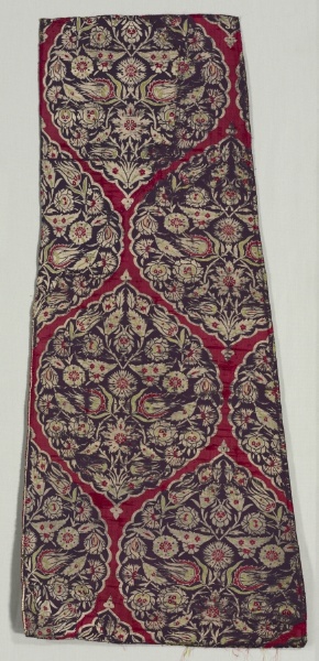 Brocaded silk with foliate medallions from a kaftan