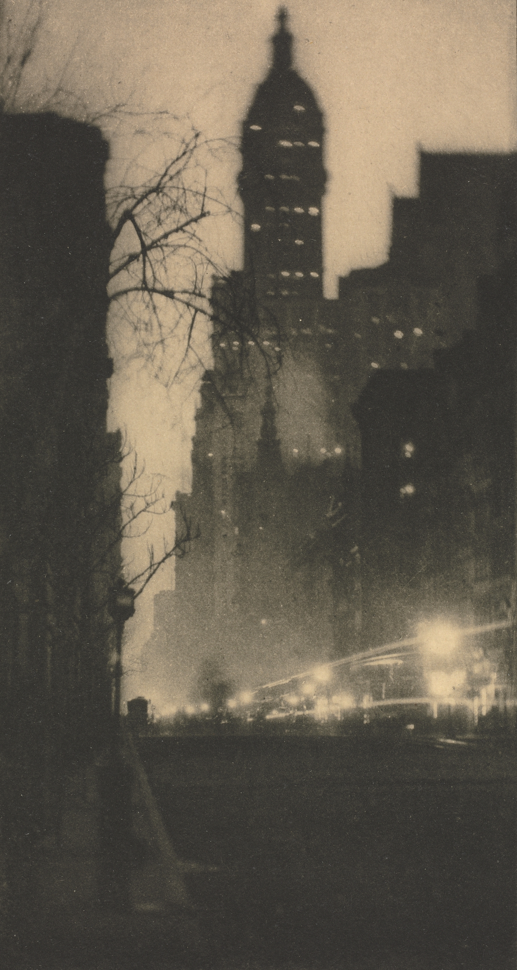 Camera Work: Broadway and the Singer Building by Night (advertisement for Coburn's, New York)