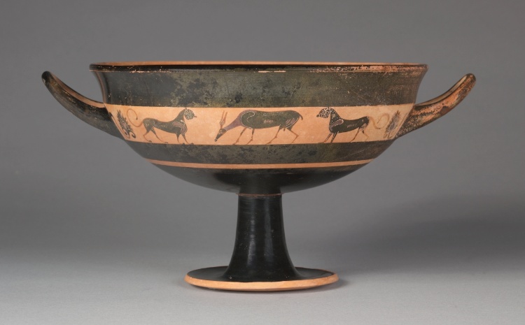 Black-Figure Band Cup: Stags and Panthers