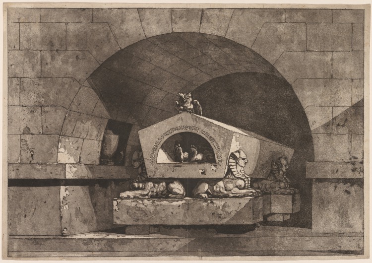 Tomb with Sphinxes and an Owl