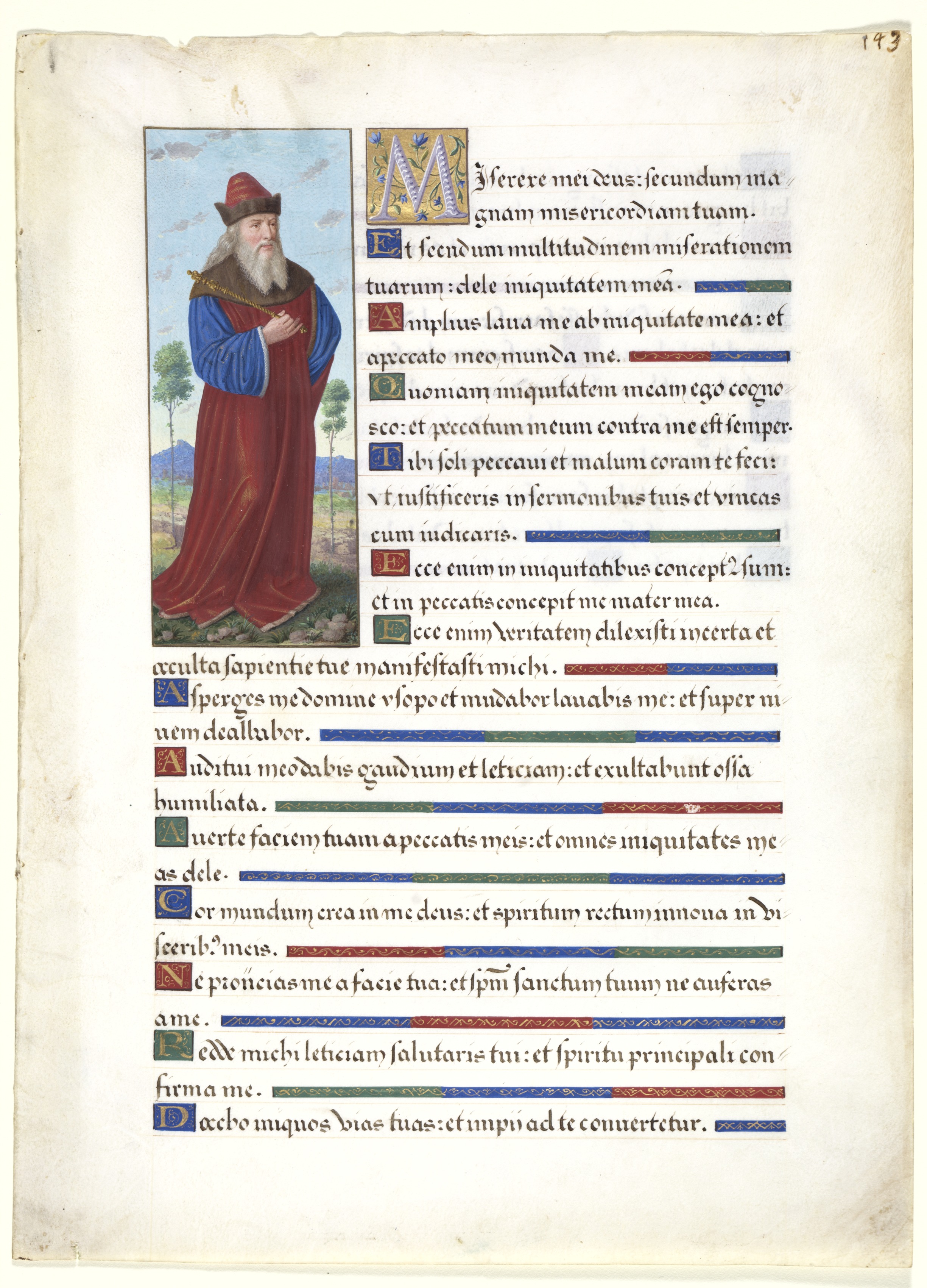 Leaf from a Book of Hours: King David