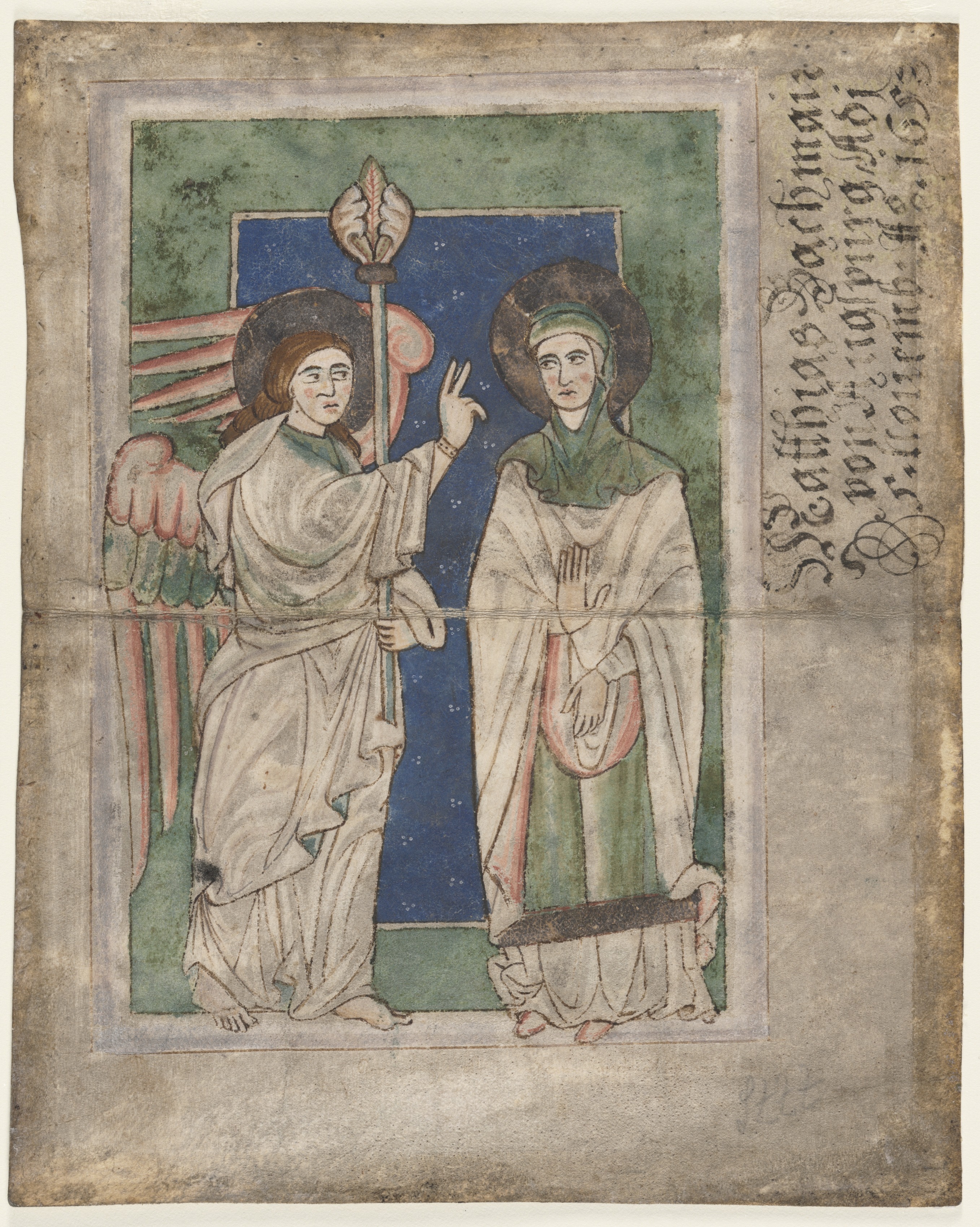 Leaf from a Psalter(?): Annunciation (recto)