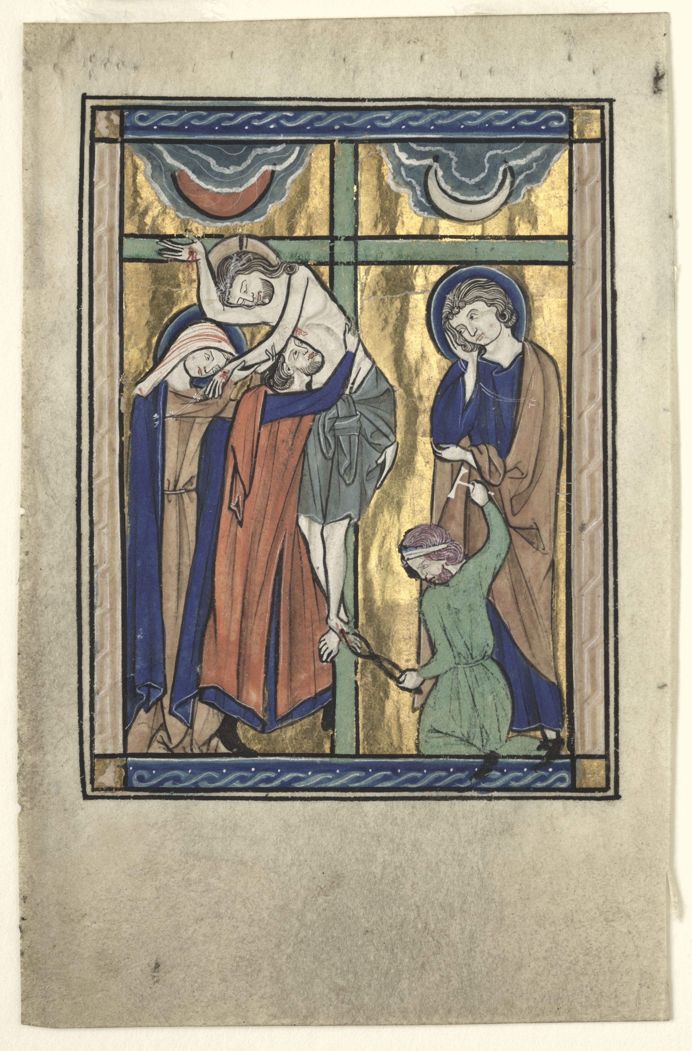Miniature Excised from the "Potocki Psalter": The Deposition