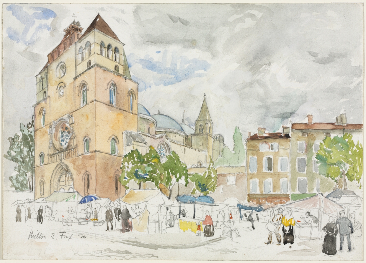 Market Place at Cahors, France, Milton S. Fox, 1926