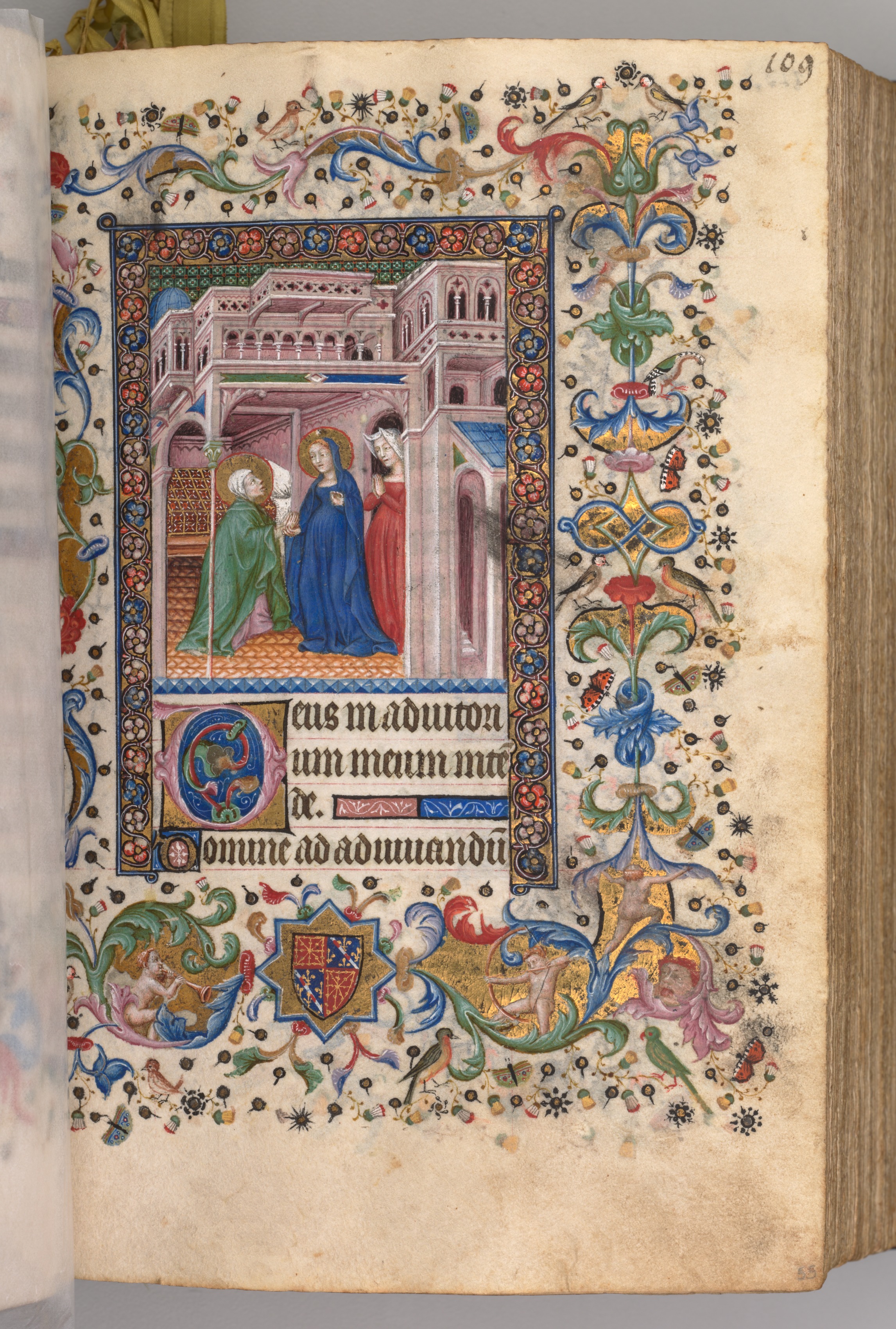 Hours of Charles the Noble, King of Navarre (1361-1425): fol. 55r, The Visitation (Lauds)