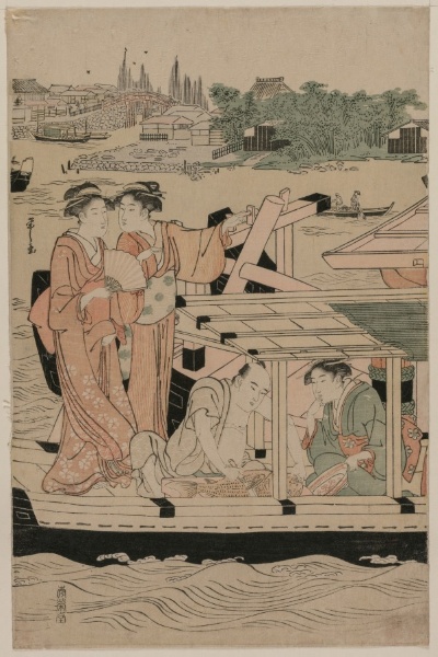 Leftmost Print from Pleasure Boats on the Sumida River beneath Shin-Ōhashi Bridge