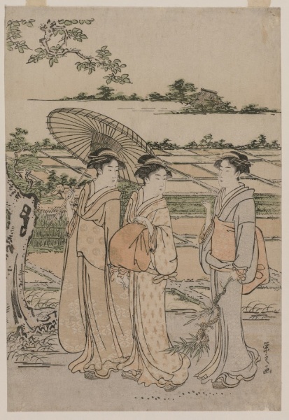 Three Women Strolling in the Countryside