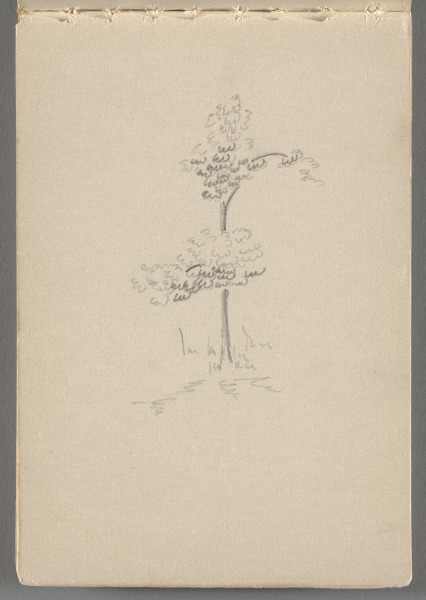 Sketchbook No. 10, page 3: Pencil sketch of tree, this page is loose