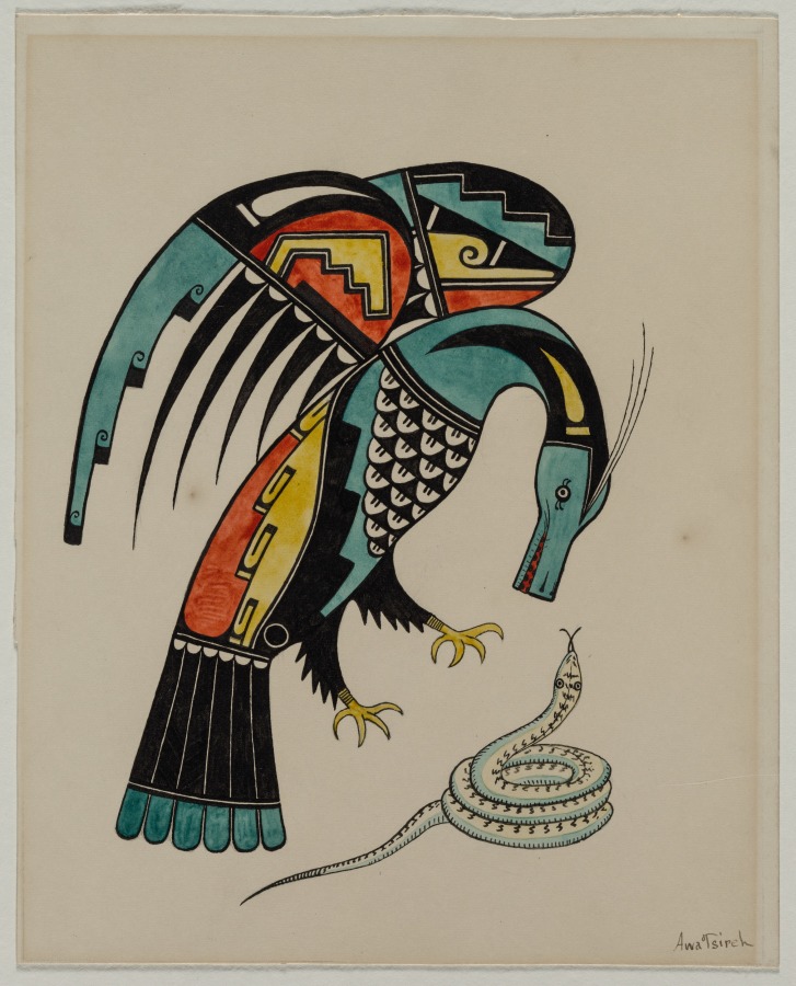 Eagle and Snake, Awa Tsireh (Alfonso Roybal), 1930s