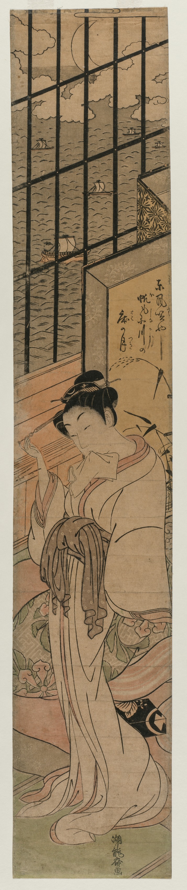 Courtesan in a Room Overlooking Edo Bay