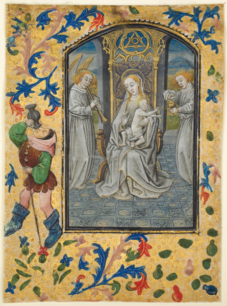 Leaf from a Book of Hours: Virgin and Child Enthroned