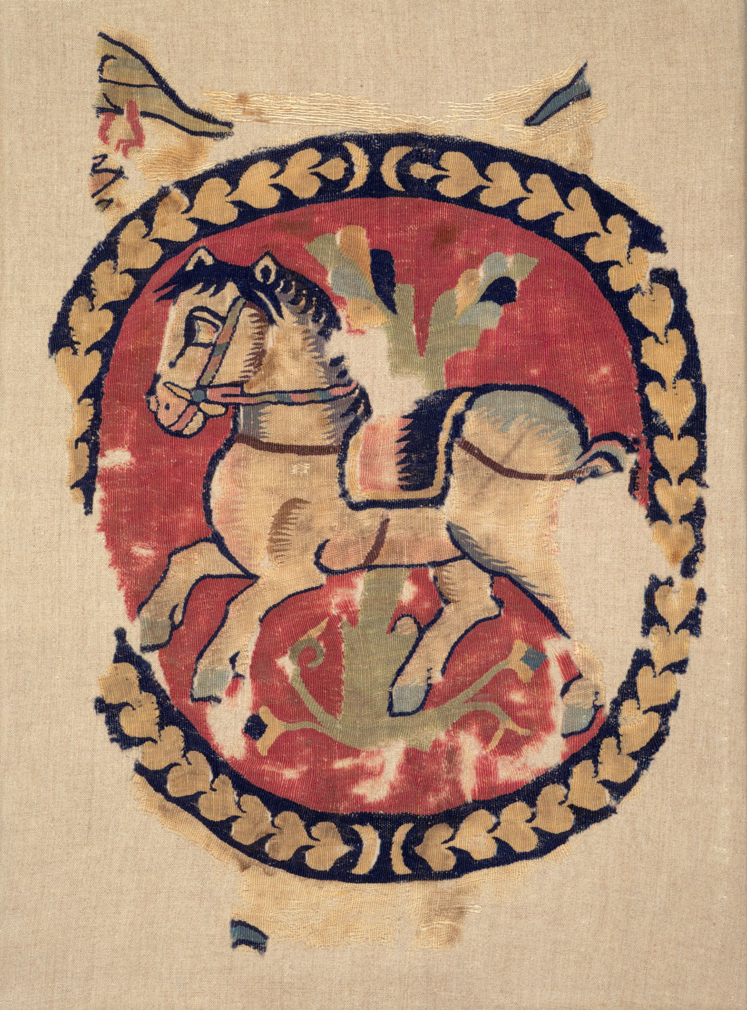 Curtain Fragment with Galloping Horse