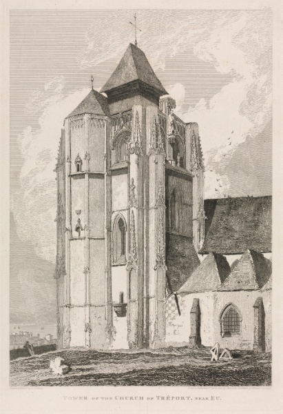 Architectural Antiquities of Normandy (Vol. II), Pl. 66:  Tower of the Church of Tréport, near Eu
