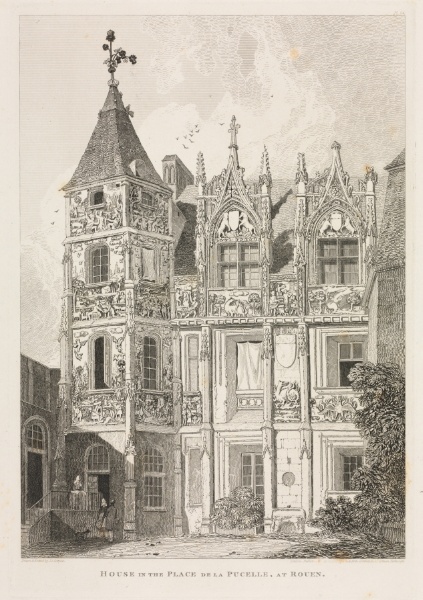 Architectural Antiquities of Normandy (Vol. II), Pl. 64:  House in the Place de la Pucelle, at Rouen