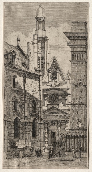 Etchings of Paris:  Church of St. Stephen of the Mount
