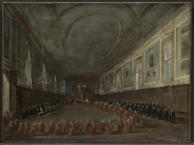 Pope Pius VI Descending the Throne to Take Leave of the Doge in the Hall of SS. Giovanni e Paolo, 1782