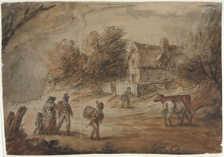 Country Scene with Soldiers