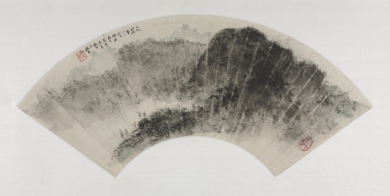 Leaf 8: Travelers in Green Mountains, Fu Baoshi, 1965