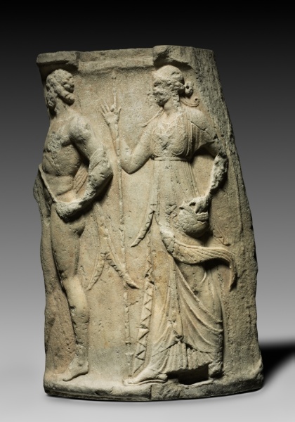 Circular Altar with Hermes and Pallas Athena