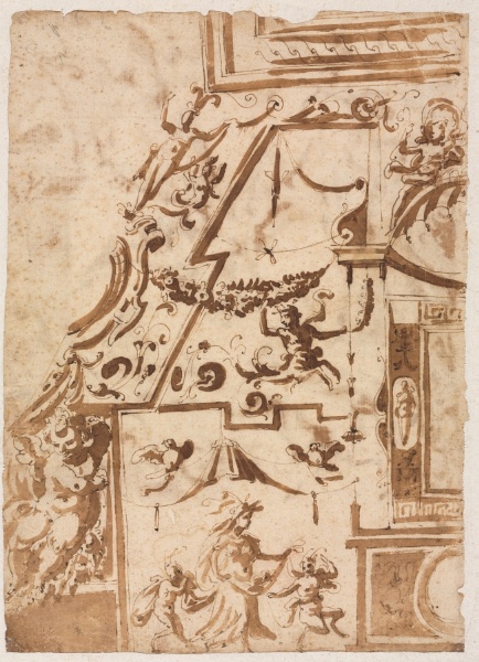 Grotesque with a Leaping Centaur (verso)