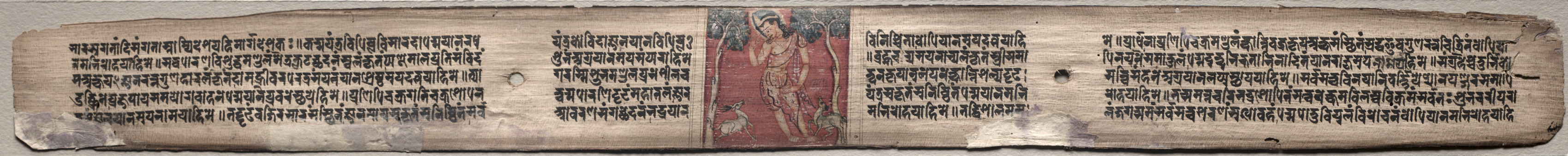 Sudhana and a pair of antelopes, folio 37 (recto) from a Gandavyuha-sutra (Scripture of the Supreme Array)
