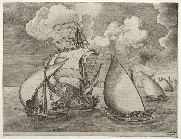 Sailing Vessels: A Fleet of Galleys Escorted by a Caravel