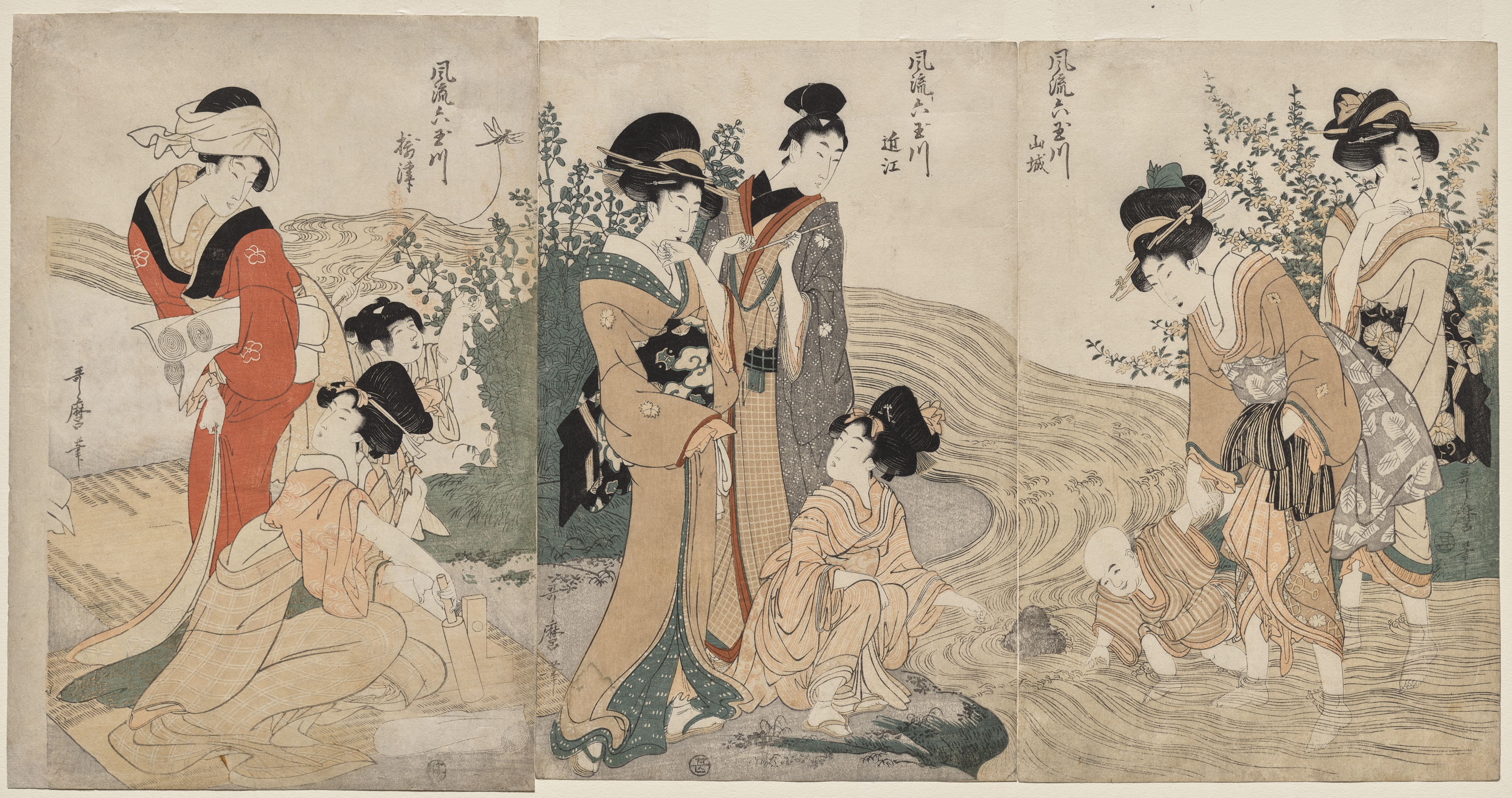 Musashi, Omi, Yamashiro, and Settsu Provinces from the series Fashionable Six Jewel Rivers (Furyu Mu Tamagawa)