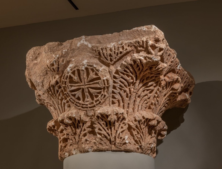 Capital with Acanthus and Crosses