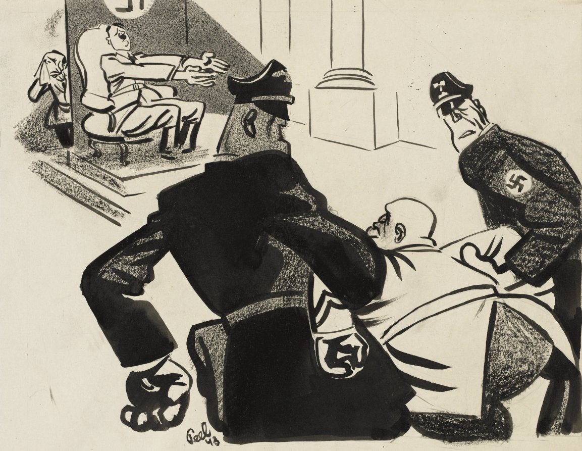 Hitler and Mussolini, Antonin Pelc, 1943