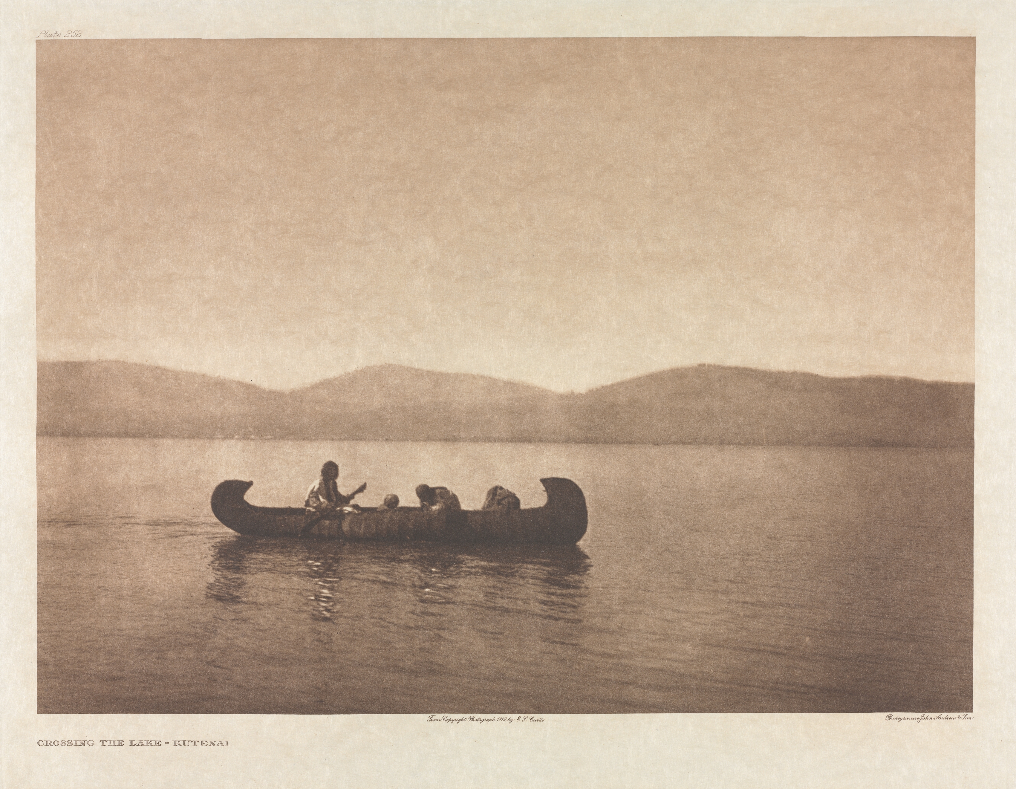 Portfolio VII, Plate 252: Crossing the Lake - Kutenai