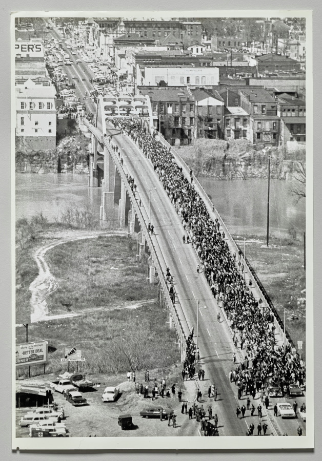 Civil Rights Protest Bridge Over the Bridge on Rights March: Marchers stream across the Edmund ...