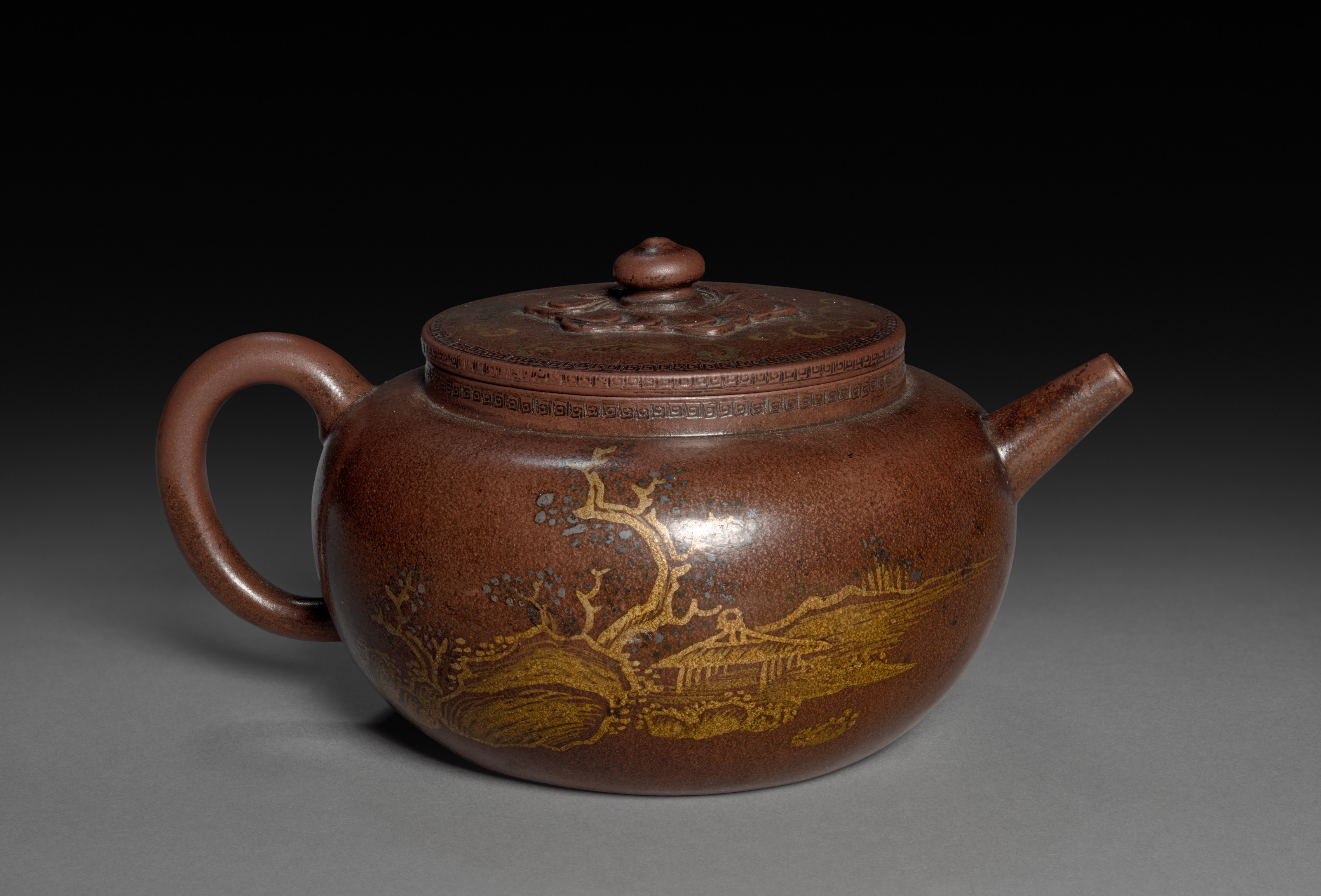 Teapot with Landscape and Imperial Poem