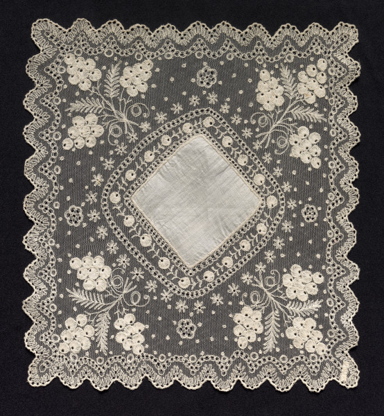 Embroidered Machine Lace Handkerchief