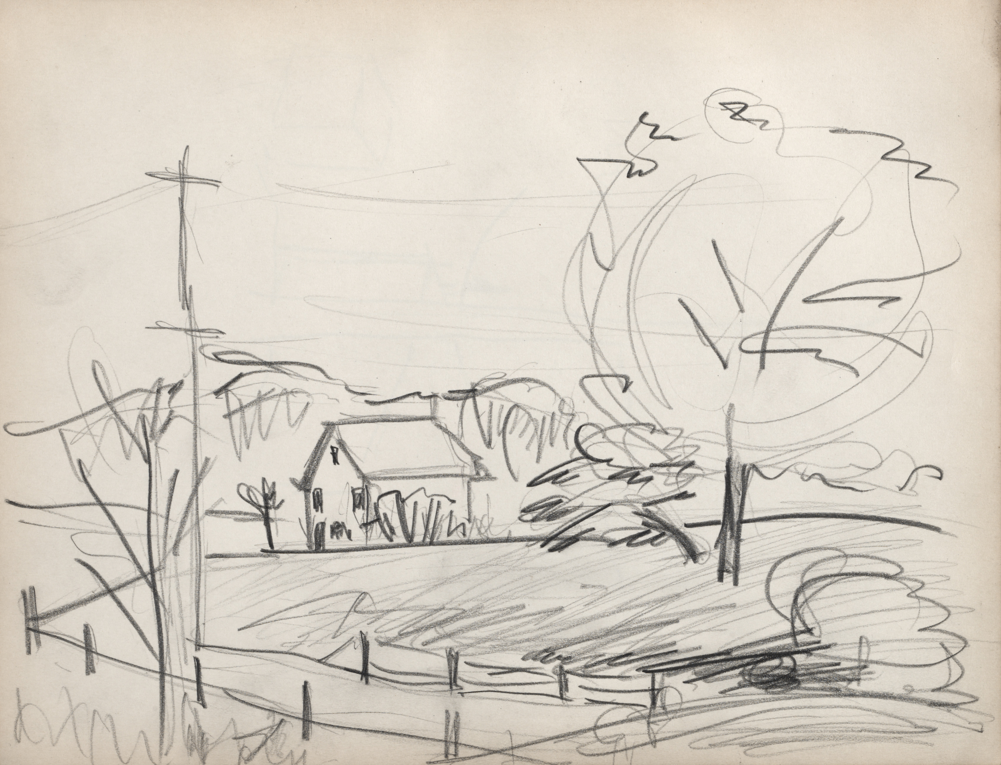 Sketchbook No. 2, page 51: House in a Landscape 