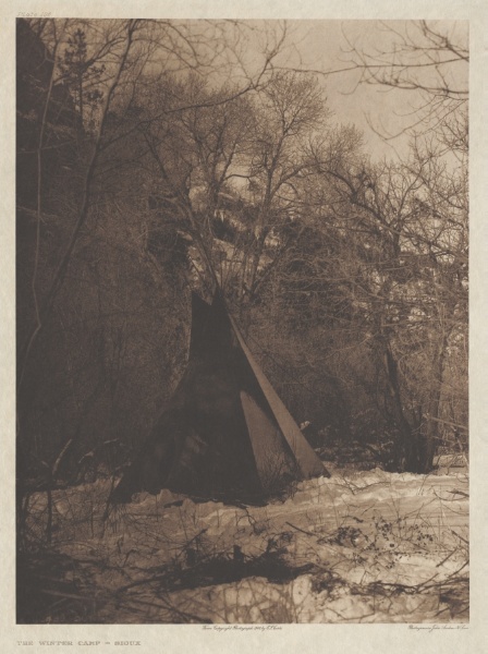 Portfolio III, Plate 106: The Winter Camp-Sioux