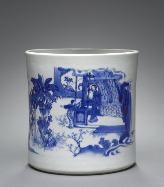 Brush Pot with Episode from Life on Sima Guang