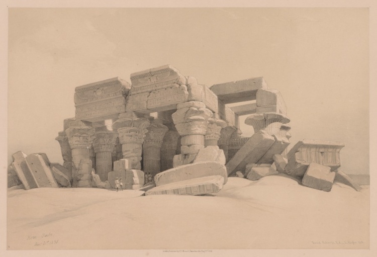 Egypt and Nubia:  Volume I - No. 1, No. 2, Remains of the Portico of the Temple of Kom Ombo