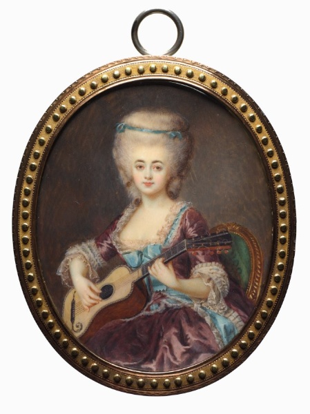 Portrait of a Woman with a Guitar, called Louise D'Aumont, Mazarin, Duchesse d'Aumont