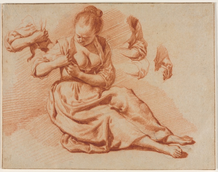 Seated Woman Searching for Fleas
