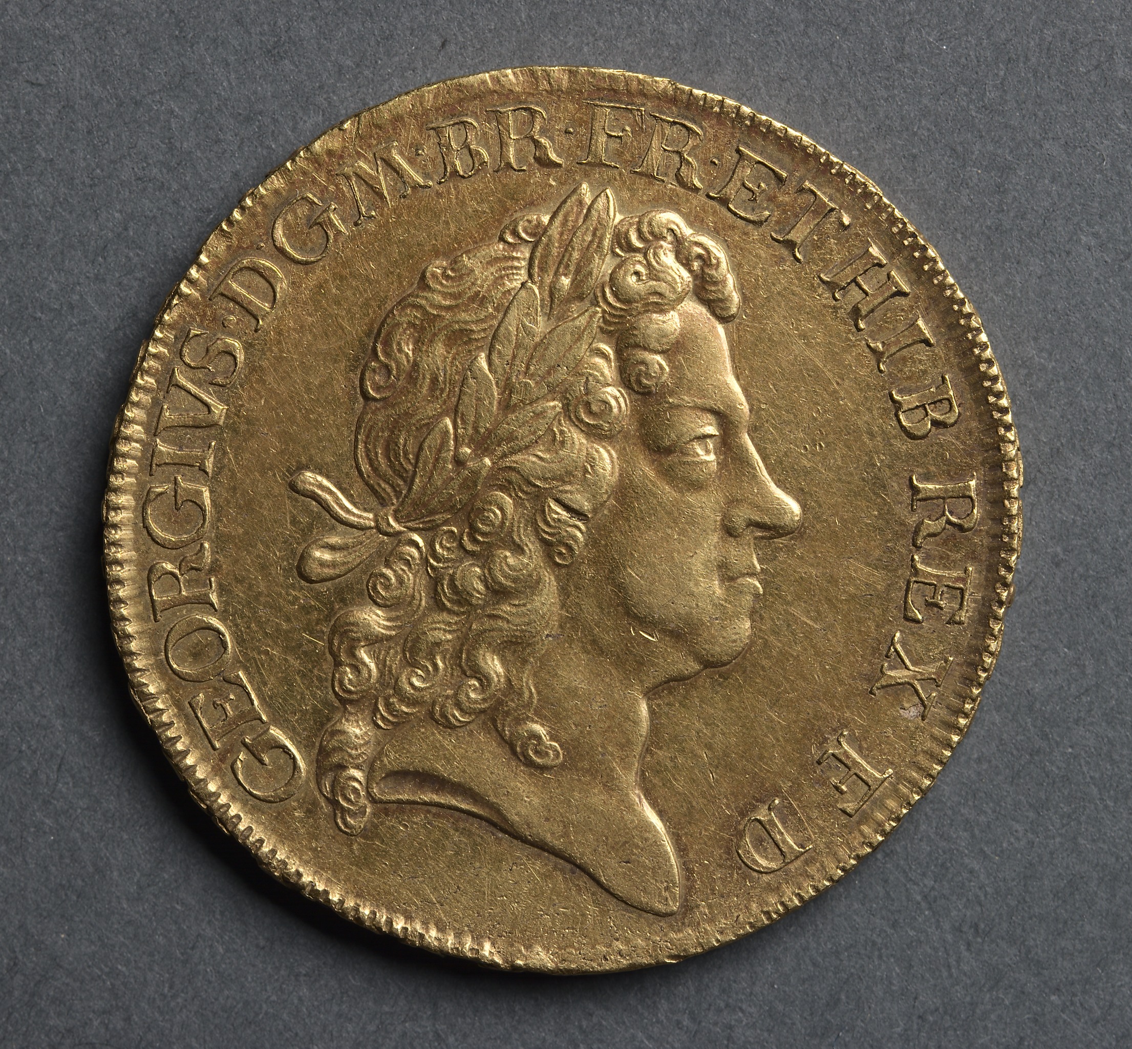 Five Guineas: George I (obverse)